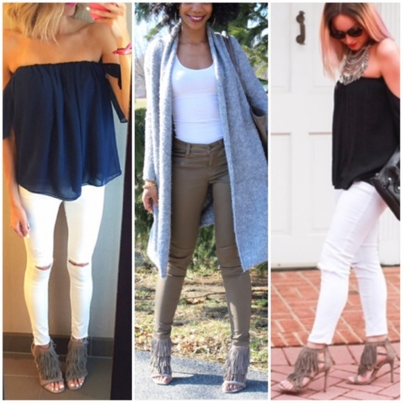 Steve Madden Fringly Sandal Gold Taupe Heel 7.5 - Picture 8 of 8